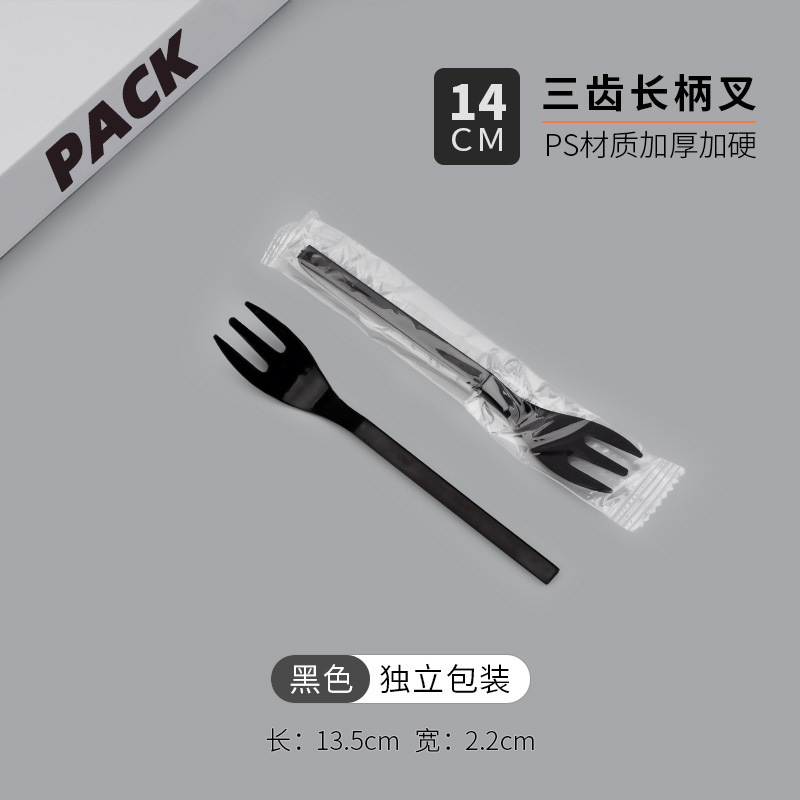 Tenedor desechable pequeño tenedor de plástico transparente postre horquilla de fruta horquilla de comida occidental cuchillo tenedor de cucharas desechable fábrica al por mayor