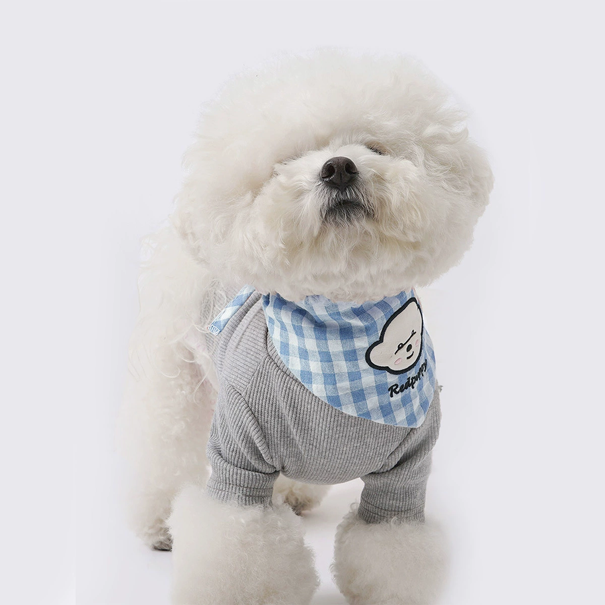 Домашнее животное клетчатое полотенце Треугольник собачий нагрудник кошачий шарф Розовый серый синий вышитый треугольный полотенце