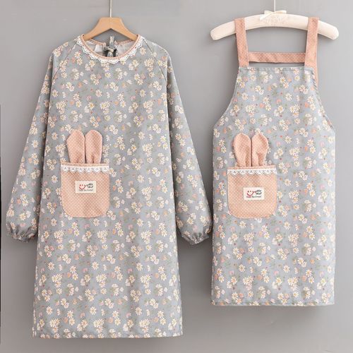 Housework apron, strap-type bamboo canvas, kitchen cooking, anti-fouling, breathable, fashionable apron, anti-fouling, western-style work clothes