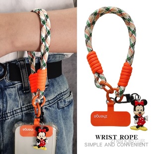 Mobile Phone Lanyard Wrist Short Ins Style Cartoon Cute Mickey Minnie Pendant Pendant Hand Rope Fashion Women's Style
