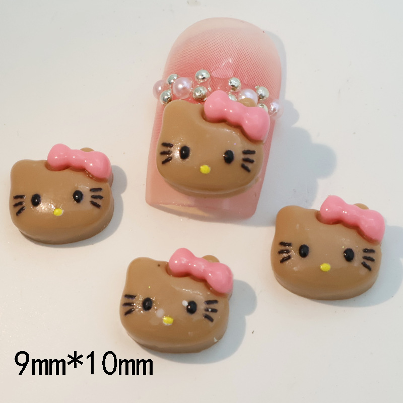 Yh116-3 black leather light pink head knot cat head