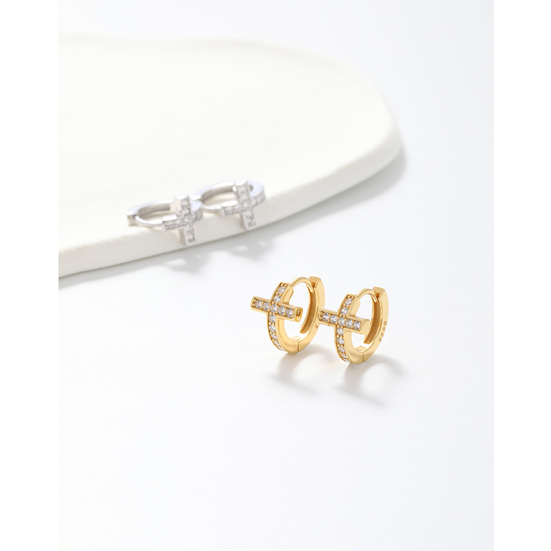 Europa y los Estados Unidos transfronterizos joyas de pendientes de círculo 925 pendientes de plata esterlina personalidad femenina pendientes de diamantes de hip hop para hombres