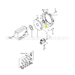 適用於三菱M3J/M4J/M6J/S4Q/S4S發動機配件曲軸后油封34407-11090