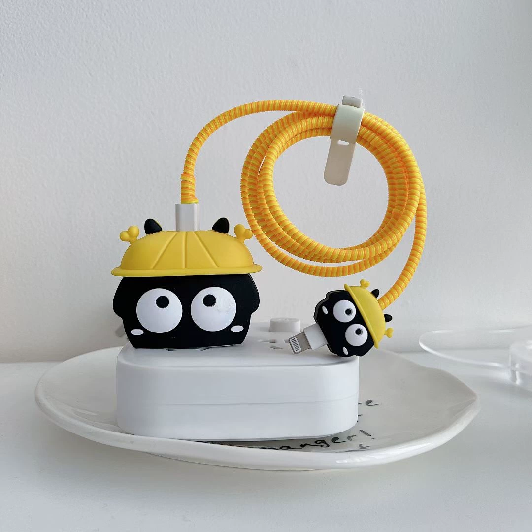 Apple, cartoon charger, protective case, 20W
