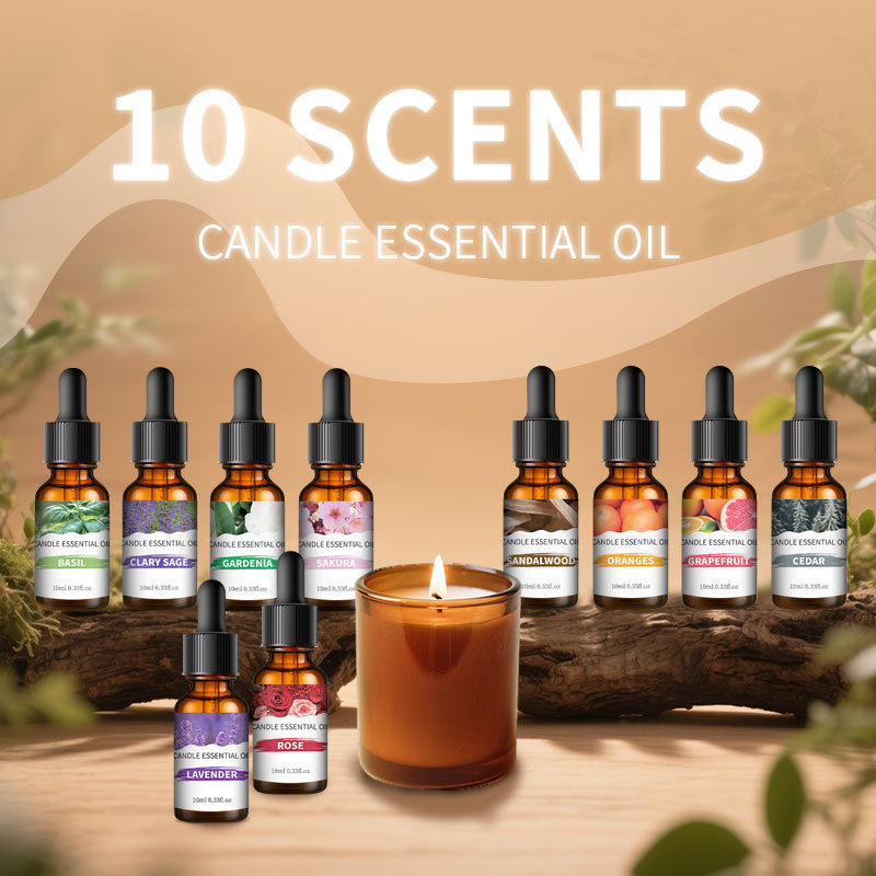 油溶性アロマエッセンシャルオイル 10ml ドロッパー式 天然植物香料 キャンドル専用 長時間持続する香り 植物エキス|undefined