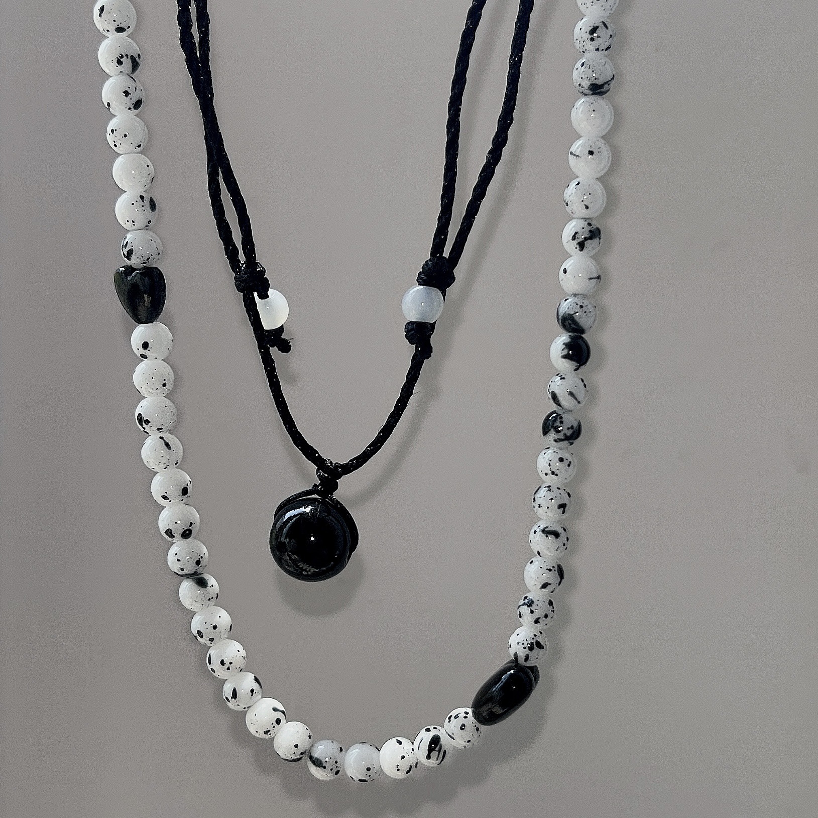 Ethnic Style Heart Shape Plastic Resin Inlay Artificial Crystal Necklace
