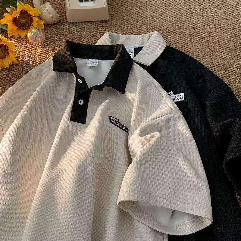 Поло летнего дизайна Tide, с коротким рукавом, oversize, тренд сезона