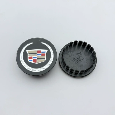 Car logo – for Cadillac Hub Cap Atsl - flat-style-black-background-with-black-color-label-wheat-ear-67mm-each