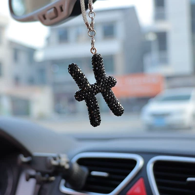 three-color car rearview mirror Car hanging - black-diamond-pisces