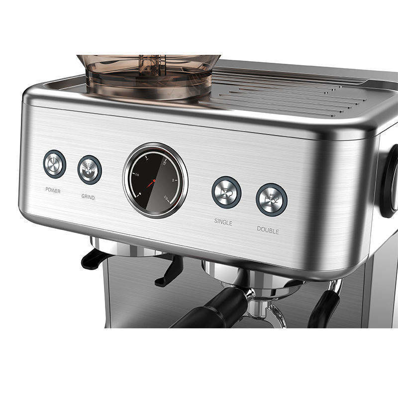 Máquina de café semiautomática VDE con frijoles molidos y burbujas de leche, máquina de café espresso eléctrica doméstica transfronteriza