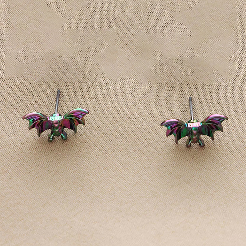 colorful bat earrings retro funny animal earrings wholesale