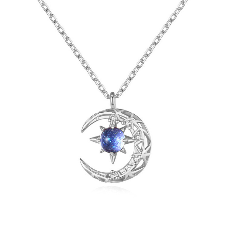 Star and Moon Necklace - Elegant Touch