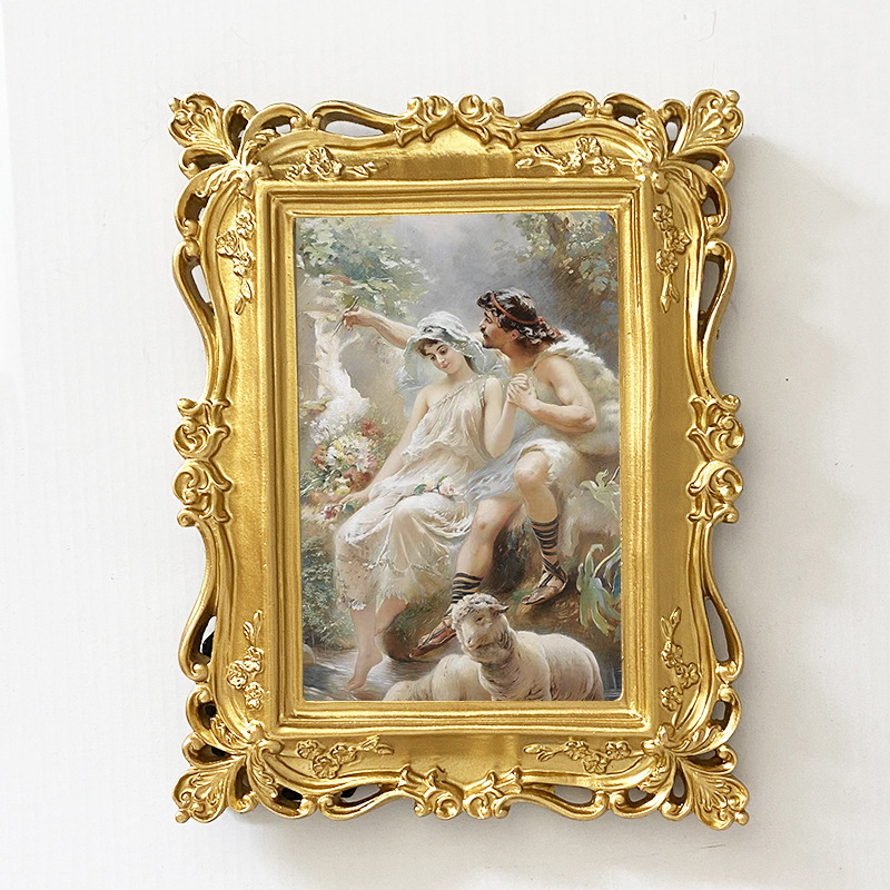 Nordic-style embossed hollow resin photo frame living room entrance dining room background wall photo combination frame resin table