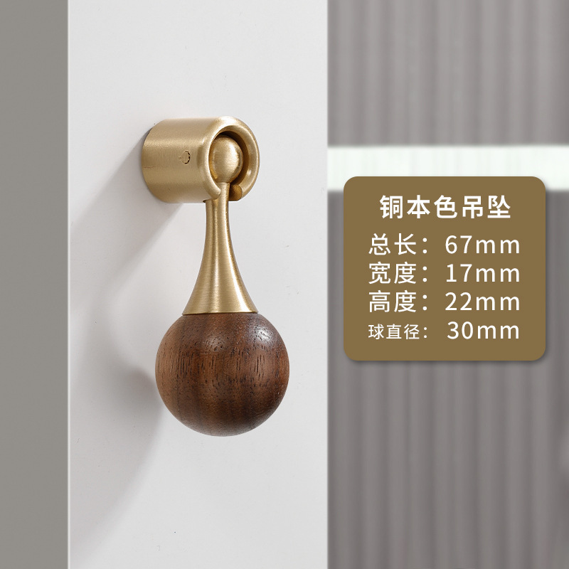 黄铜柜门拉手现代简约新中古风单孔金色橱柜抽屉鞋柜法式衣柜把手|undefined