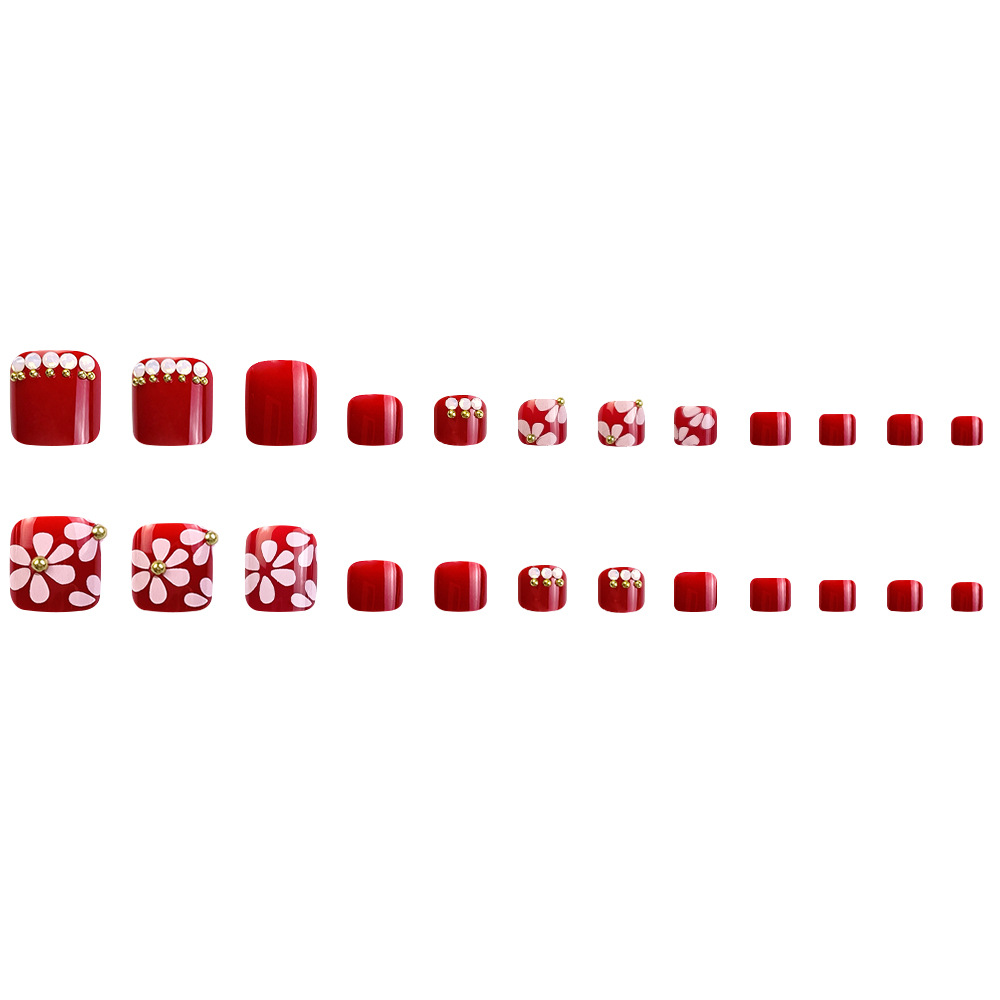 Pegatinas de uñas de pie con diamantes de imitación color rojo vino, pegatinas de arte de uñas para chicas modernas, pegatinas de arte de uñas de pie para el verano.