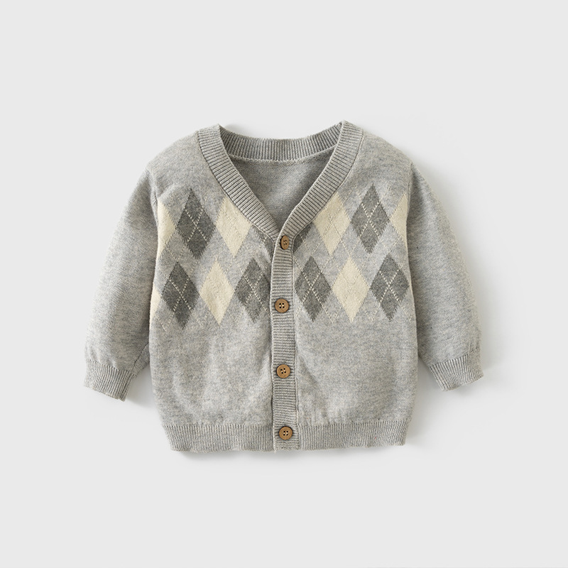 Children's Sweaters, Baby Boys' European and American Clothes, Autumn and Winter Knitted Woolen Baby Cardigans, Infants and Toddlers, Versatile European and American Cross-Border