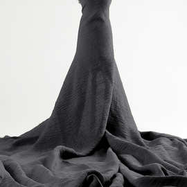 现货黑色全涤CEY平纹皱布涤纶梭织布