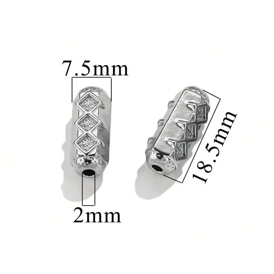 Fundición de acero inoxidable fundición a presión cuentas perforadas de agujeros grandes collar de bricolaje pulsera joyería de retención de color transfronterizo fábrica de cuentas al por mayor