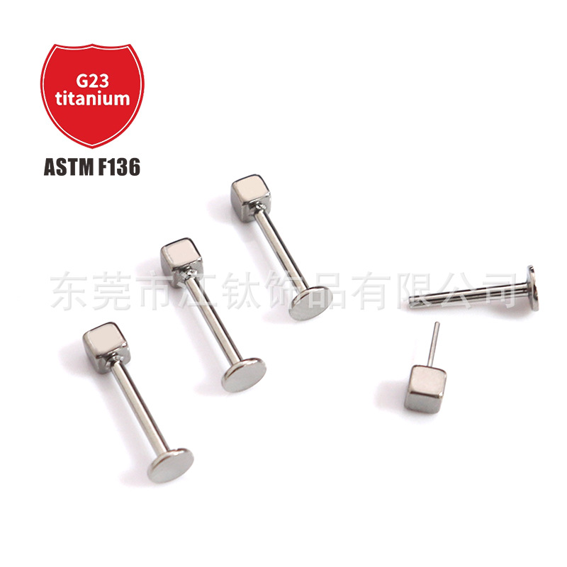 Pointed titanium steel lip stud product view