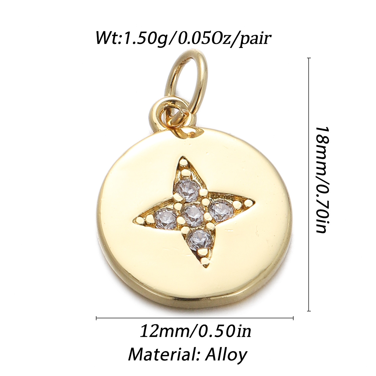8g Weight Pendant, Chain Jewelry Making Type Zircon Inlay Material DIY Jewelry Accessories Classification 1 Piece Quantity Copper Material Geometric, Star, Moon Pattern Plating, Inlay Design Simple Style Style 1 Piece Copper Zircon Geometric Star Moon Pendant Chain 3