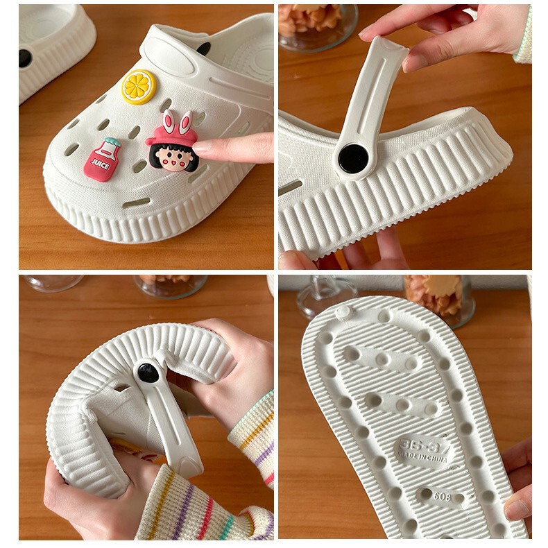 608 Hole Shoes Men's Summer Flat Heel Couple's Thick-soled Non-slip Big-toe Slippers Garden Shoes Baotou Beach Shoes Sandals 608 Hole Shoes Men's Summer Flat Heel Couple's Thick-soled Non-slip Big-toe Slippers Garden Shoes Baotou Beach Shoes Sandals