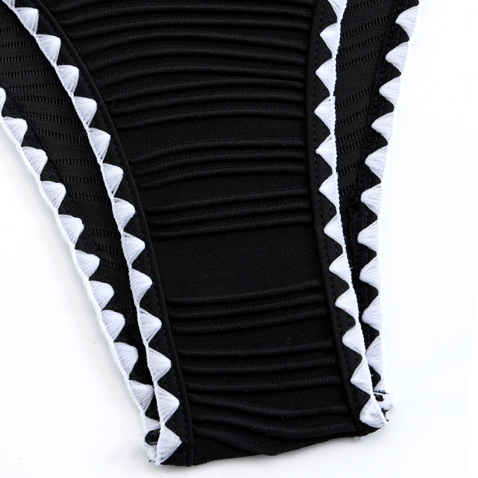 Ribbed One-piece Swimsuit Sexy High-cut Swimwear For Women_voghion.com
