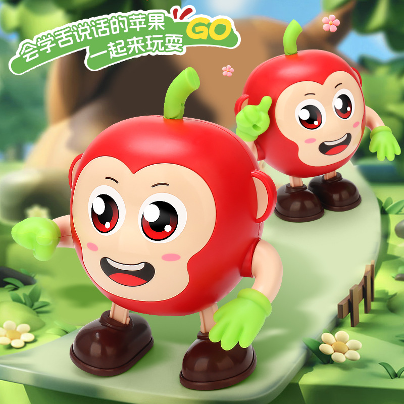 El mismo canto eléctrico y el baile de la manzana pequeña luz de música lengua de aprendizaje habla dibujos animados frutas juguetes de puzzle