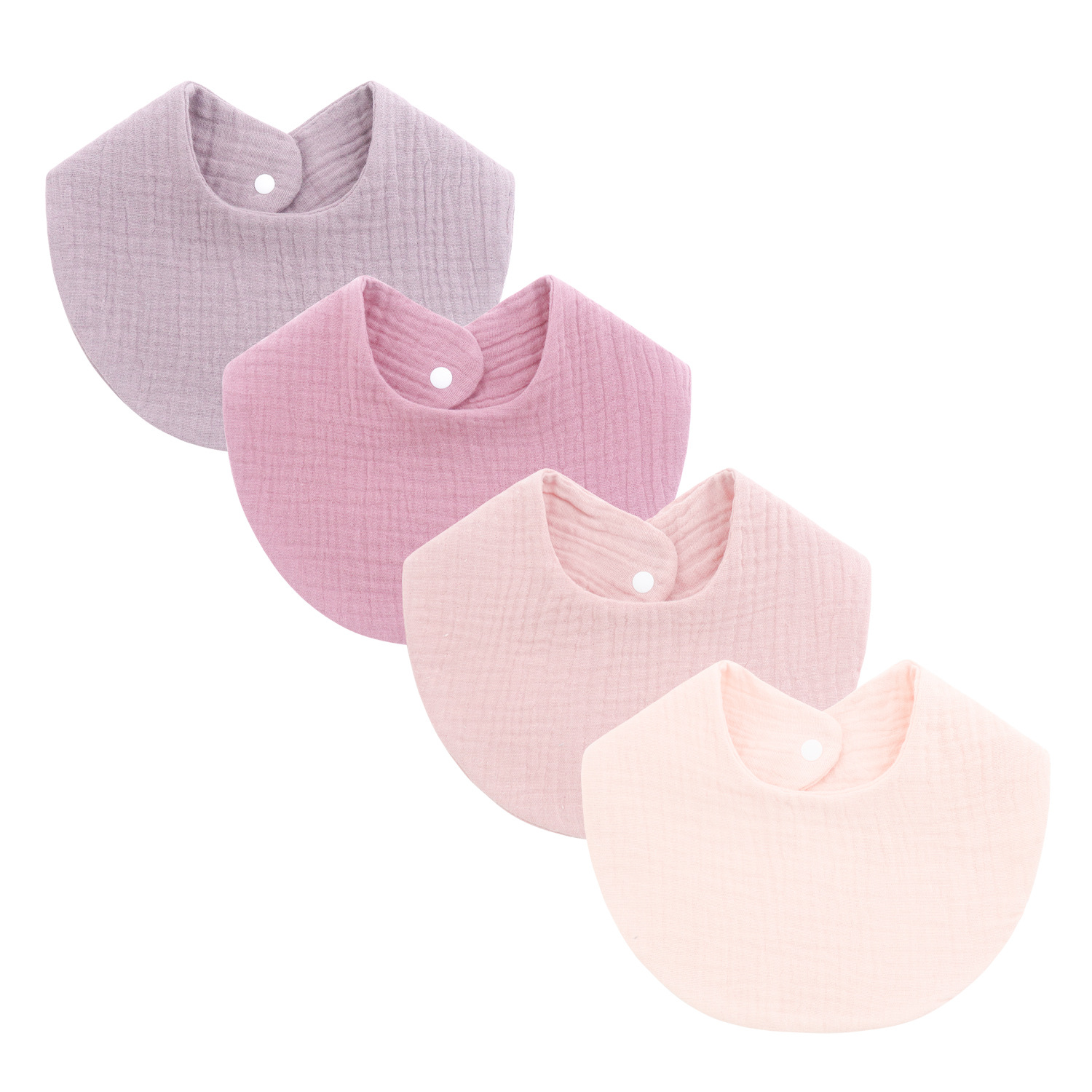 2025 Cross-Border Export Saliva Towel Double-Layer Pure Color Gauze U-Shaped Bib Baby Bib Baby Batch Water-Absorbent and Anti-Fouling