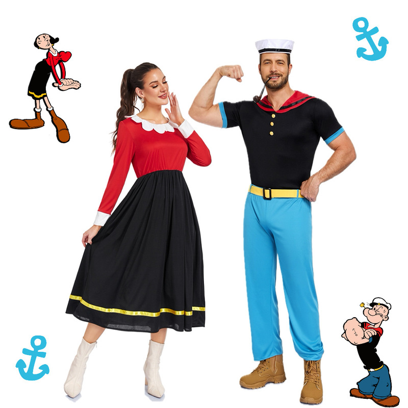 2026 New Classic Animated Popeye Costume American 90S Costume Theme Party Role Play