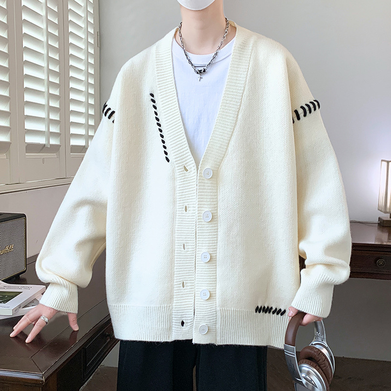 Cross-Border Foreign Trade Dropshipping Aliexpress Popular Men's [Hong Kong Style] 2025 Autumn Cardigan Sweater Men's Knitwear Jacket