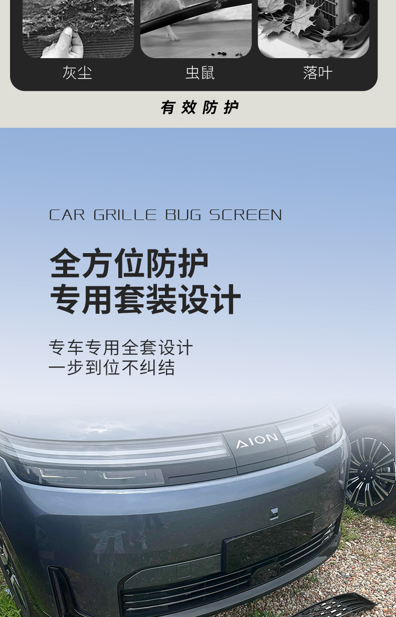 Suitable for 26 models of Aion N60, insect-proof net, water tank protection, dust-proof net, grille-specific modification accessories