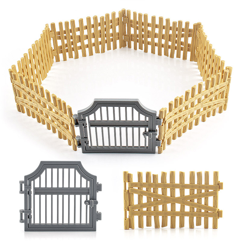 Simulación transfronteriza granja Rancho valla decoración modelo estático pequeño tamaño cerca traje de juguete de plástico