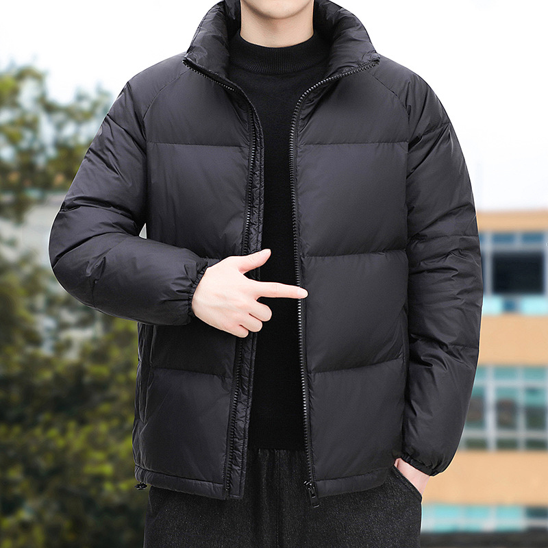 Collar del soporte de los hombres de invierno abajo Chaqueta de algodón acolchado juventud color sólido luz gruesa caliente abrigo de algodón acolchado abrigo suelto pan venta al por mayor