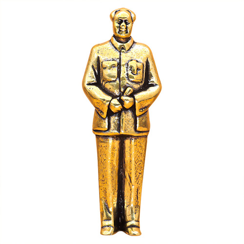 2024 Chairman Mao Bronze Statue Solid Brass Chinese Style Ornament Character Crafts College Entrance Exam Cheer Gift National Trend