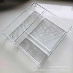 引き出し式透明収納ボックス シンプルな水玉模様の食器箸スプーン整理ボックス デスクトップ化粧品収納ボックス