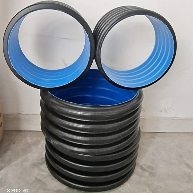 厂家发货 HDPE双高筋增强缠绕管 工程污水管排污管(高密度聚乙烯)