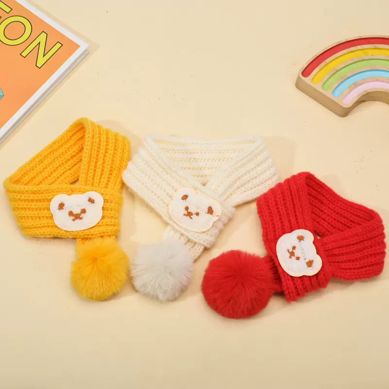 宠物猫咪冬季毛线围巾春节喜庆保暖围脖狗狗生日饰品厂家现货批发