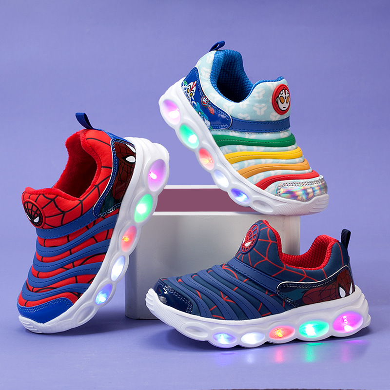 Caterpillar Barnskor Pojkar Glödande Barn Blinkande Skor Vår och höst Nytt Single Mesh Andas Flickor_voghion.com