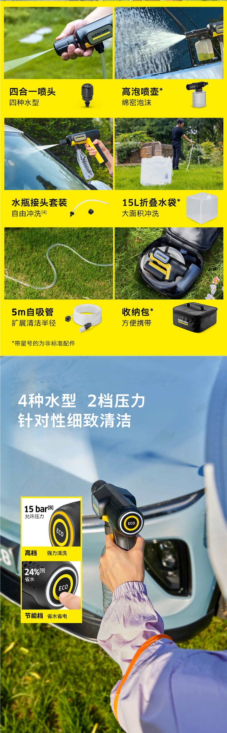 German Kach Portable Wireless Car Washing Machine 2025 New Powerful Supercharged Handheld Household Car Washing High-Pressure Water Gun
