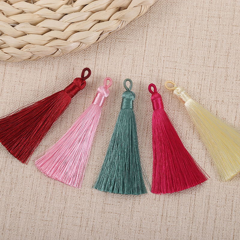 8cm Pull Hoop Tassel Tassel Mini Ice Silk Small Hanging Tassel Accessories DIY Sachet Bookmark Hanging Ornaments Wholesale Accessories