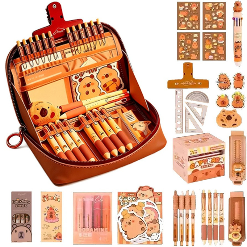 Estuche para lápices de panda de 12 capas, bolsa de papelería de gran capacidad, estuche de lápices de alta calidad para estudiantes de secundaria.