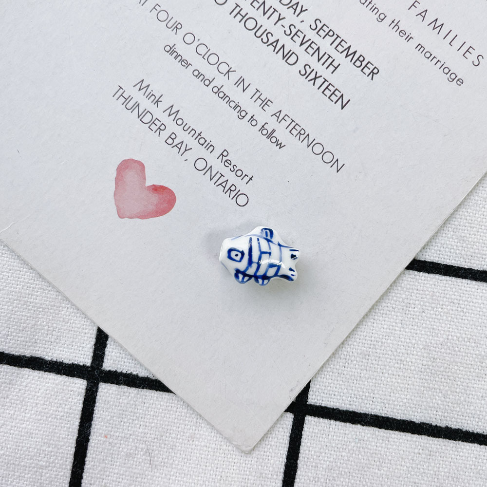 10 PCS/Package 15*12mm Ceramics Fish Jewelry Accessories Beads display picture 16