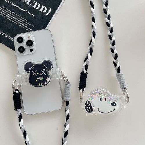Quicksand Mickey mobile phone back clip mobile phone shell rope strap hanging chain lanyard mobile phone clip crossbody back clip lanyard clip