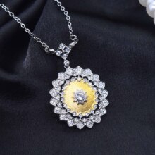 意大利布qi拉提复古蕾丝花边项链 中古风双色金手工织纹雕金吊坠