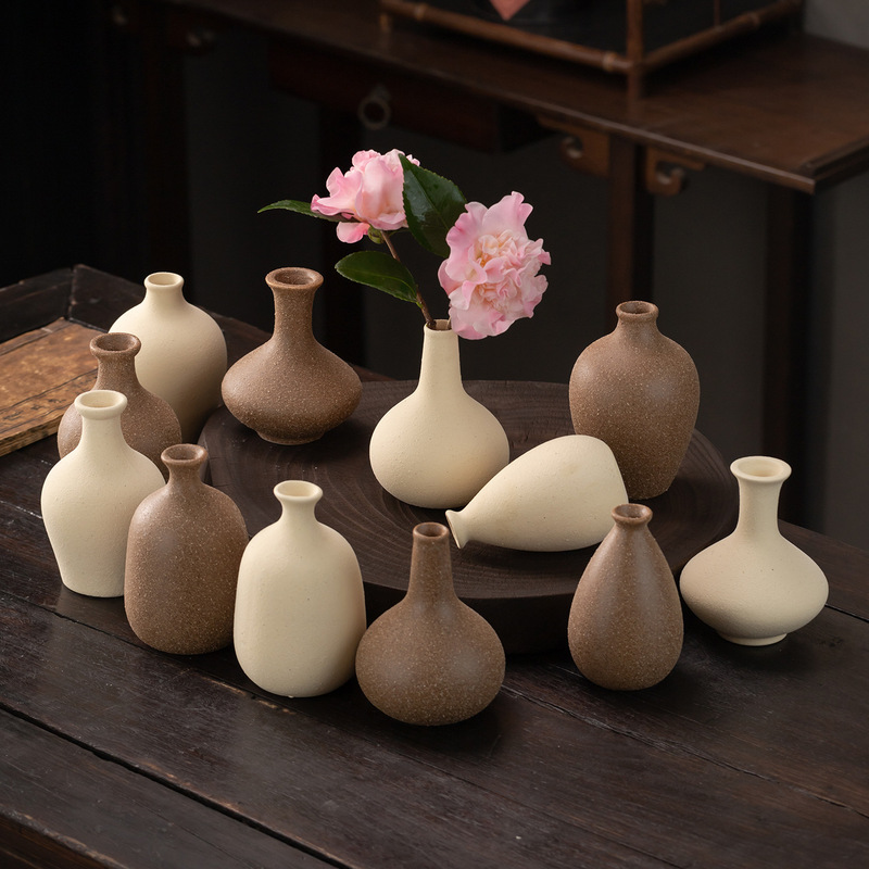 Nordic-Style Ceramic Vase with Sandy Texture, Morandi Color, for Dried Flowers, Matte Desktop Home Decor Vase Nordic-Style Ceramic Vase with Sandy Texture, Morandi Color, for Dried Flowers, Matte Desktop Home Decor Vase