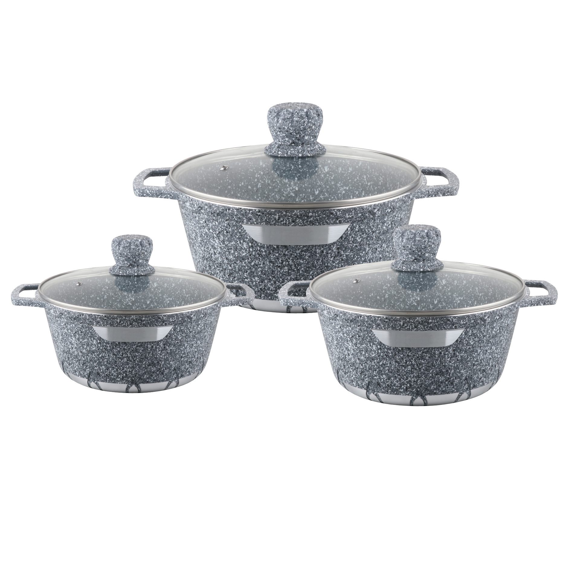 Hot Selling Granite 3-Piece Non-Stick Cookware Set Die-Cast Aluminum Pot Maifan Stone 20/24/28/32/36Pot