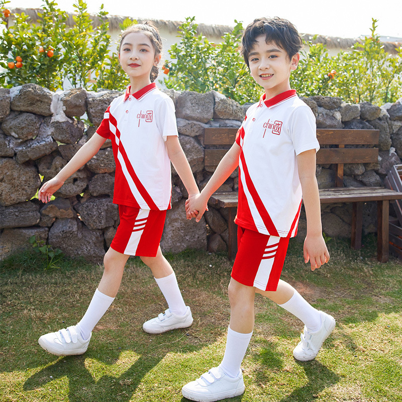 幼兒園園服夏裝新款兒童休閒短袖班服表演服運動服小學生校服批發