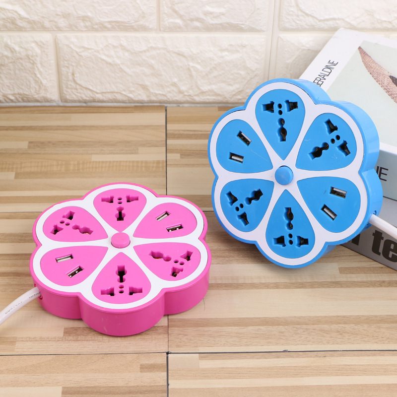 花形usb插座宿舍排插智能插座手机插线板欧规插座批发