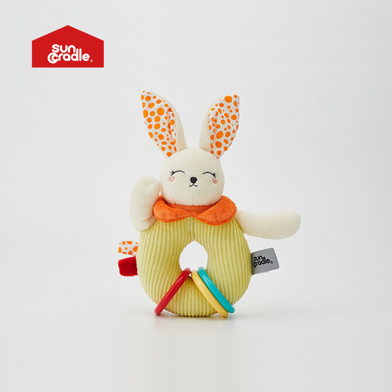 SUNCRADLEFluorescent Yellow Rabbit Baby Rattle Importable Multifunctional Design One Piece Dropshipping