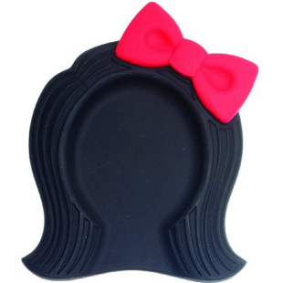 Thickened Silicone Anti-scalding Heat Insulation Mat Tableware Mat Placemat Creative Cartoon Little Girl Avatar Non-slip Coaster for Dining Table